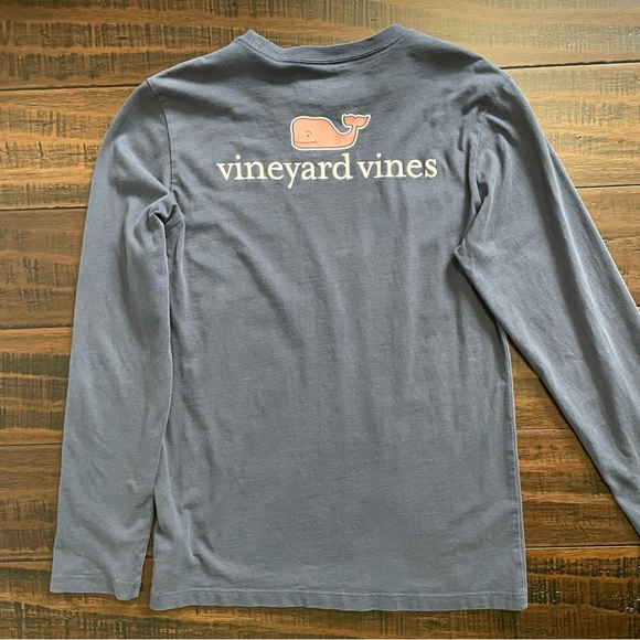 Vineyard Vines Navy Blue Long Sleeve T-Shirt Size Medium 12-14 - Picture 5 of 8